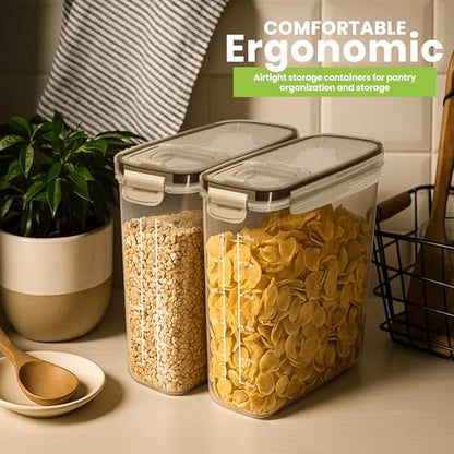 Utopia Kitchen Cereal Containers Storage Set – 3 Pack 4L(135.2 oz) Airtight Food Storage Containers with Lids, BPA-Free Cereal Dispensers for Pantry Organization and Storage (Clear) - size: 4 Liter (Pack of 3)