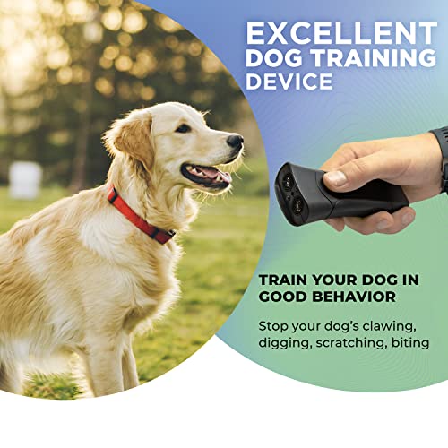 Ultrasonic Dog Trainer – PetGentle Training Device for Dogs, Barking Deterrent & Dog Repeller, Stop Barking & Correct Bad Behavior, Humane Alternative to Shock Collars, Indoor & Outdoor Use