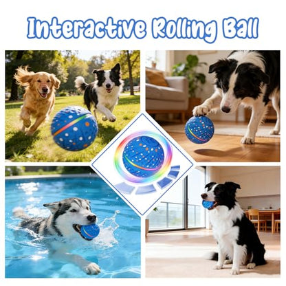 Interactive Dog Toys Ball, Light Up Smart Automatic Dog Ball with 3 Modes, Motion Activated Rolling & Bouncing, Durable ETPU Dog Toy for Small Dogs, Keeps Dogs Busy & Reduces Boredom