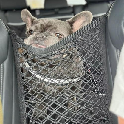 Dog Car Net Barrier Pet Barrier with Auto Safety Mesh Organizer Stretchable Storage Bag Universal for Cars, SUVs -Easy Install (L-for SUV) - size: L-for SUV