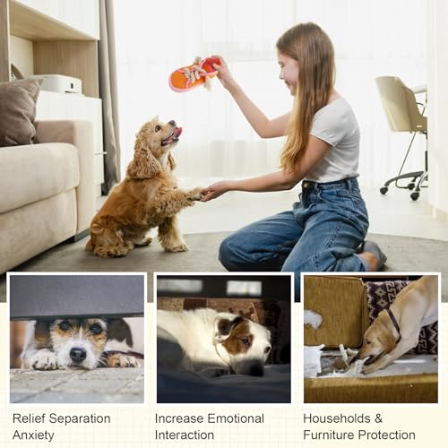 vocheer Dog Chew Toy, Dog Toys to Keep Them Busy Durable Teething Shoe Interactive Squeaky Puppy Toy,Small,Medium Breze, Machine Washable, Orange - color: 11cm orange