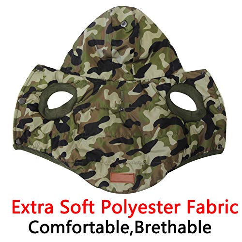 Vecomfy Fleece Lining Extra Warm Dog Hoodie in Winter,Small Dog Jacket Puppy Coats with Hooded,Green Camo XS - color: Green Camo, size: X-Small (Pack of 1)