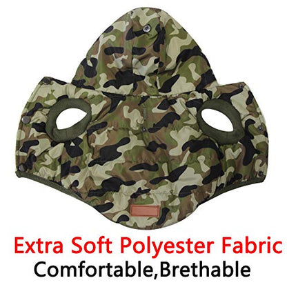 Vecomfy Fleece Lining Extra Warm Dog Hoodie in Winter,Small Dog Jacket Puppy Coats with Hooded,Green Camo XS - color: Green Camo, size: X-Small (Pack of 1)