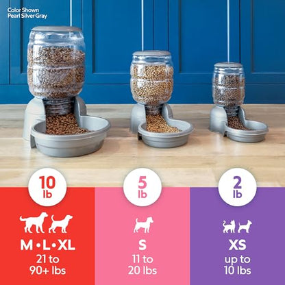 Petmate Replendish Automatic Dog Feeder Gravity Pet Treat Dispenser with Microban Protection Base, Wide Mouth Bowl, 100% BPA Free - 10 lb - size: Large