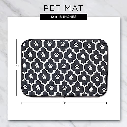 Bone Dry Machine Washable, Ultra Absorbent Pet Mat, 12x18, Stone/Off-White Lattice - color: Stone/Off-White Lattice, size: 12"L x 18"W