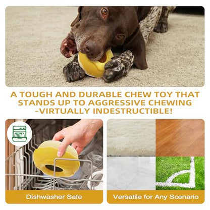 Durable Frozen Dog Chew Toy for Aggressive Chewers,Interactive Treat Dispensing Toy for Crate Training & Mood Calming, Simple & Convenient to Clean,for Medium & Large Breed Dogs - color: Donut Shape