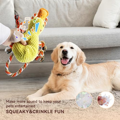 YZHDUXIU Tug of War Dog Toy, Squeaky Dog Toys Interactive Duck Puppy Toys to Keep Them Busy - color: Yellow Duck
