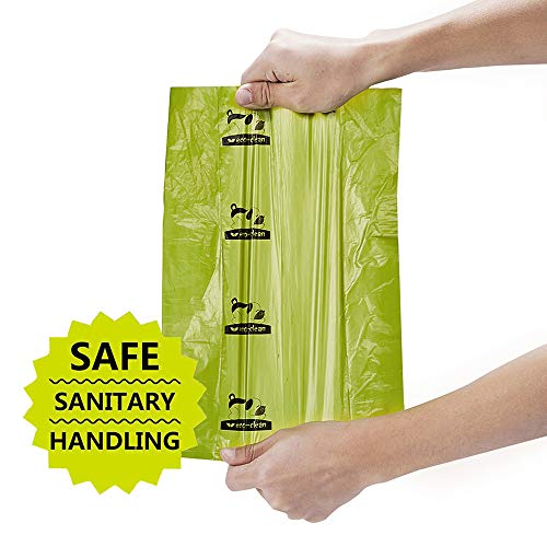 ECO-CLEAN Dog Poop Bags, 24 Rolls/360 Bags with Dispenser, Dog Waste Bags, Unscented, Leak-Proof, Easy Tear-Off - color: Green