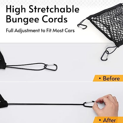 rabbitgoo Dog Car Net Barrier for SUVs, Pet Barrier with Metal Hooks & Stretchable Mesh, Car Divider & Storage Bag, Easy to Install, Drive Safely with Children & Pets, 11.7"×11.7" - size: 11.7" x 11.7"