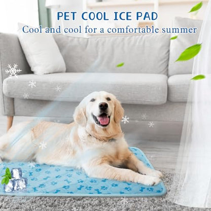 SHEJIZE Dog Cooling Mat Large, No-Water, Washable, Anti-Slip for Car | Instant cooling Q-Max>0.5 fabric. Use in car, crate, patio, or tent. Cools on contact, no water needed. - size: M(29*18inch)