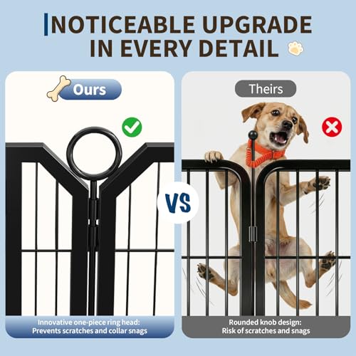 Small Dog Playpen Indoor 24 Inch 8 Panels Pet Pen with Door & Stakes Portable Puppy Playpens Metal Dogs Fence Outdoor for Yard RV Camping Training Trips Foldable Expandable - size: 24