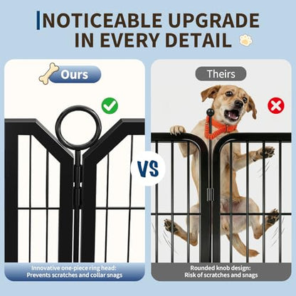Small Dog Playpen Indoor 24 Inch 8 Panels Pet Pen with Door & Stakes Portable Puppy Playpens Metal Dogs Fence Outdoor for Yard RV Camping Training Trips Foldable Expandable - size: 24