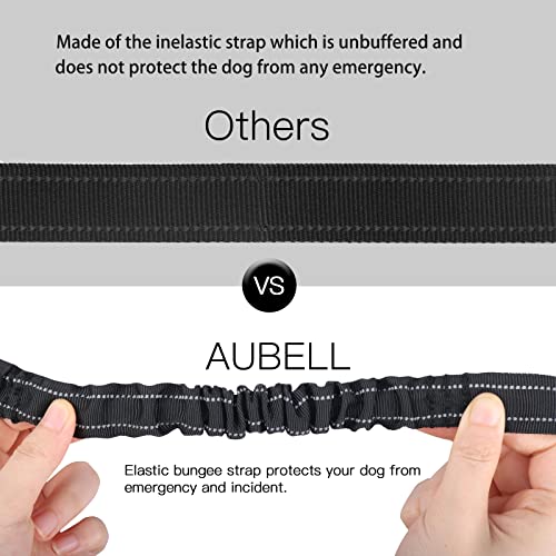 AUBELL Dog Seat Belt for Car,Updated 3-in-1 Adjustable Reflective Bungee Heavy Duty Dog Car Harness Tether with Clip Hook Latch & Buckle,Swivel Zinc Alloy Carabiner,Black - color: Black