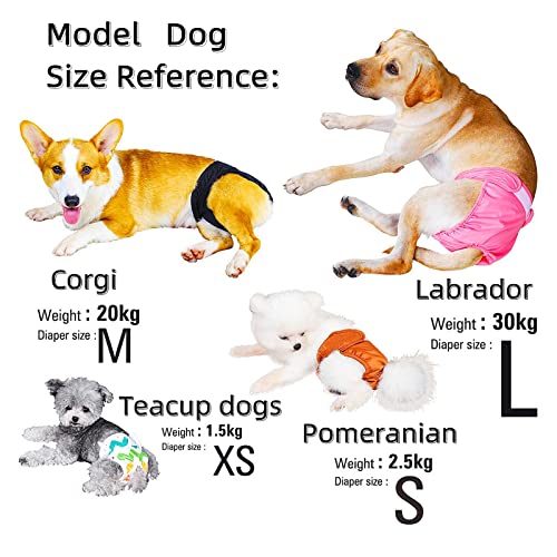 Washable Dog Diapers (7 Pack), Doggie Diapers, Premium Female Dog Diapers (M) - size: M