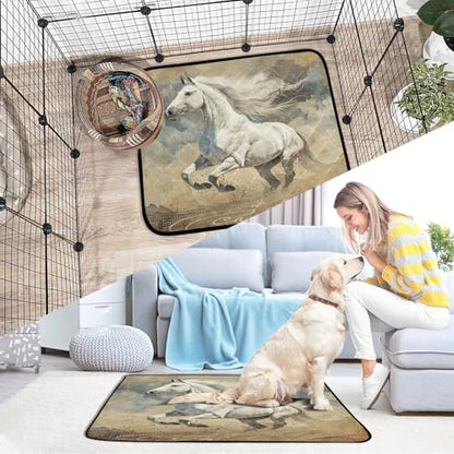 Qilmy Horse Pet Mat, Waterproof Reusable Dog Training Pad Anti-Slip Pet Creat Pad for Small Medium Large Dogs and Cats - size: Medium+Large