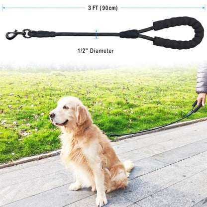 3FT Rope Leash for Medium Large Dogs, Comfortable Padded Handle Classic Dog Leash