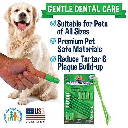 Bodhi Dog Toothbrush Combo Pack - Soft Finger & Dual-Ended Brushes - Gentle Bristles for Dogs & Cats - Easy Teeth Cleaning (6 Long & 6 Finger) - size: 1 Count (Pack of 12)