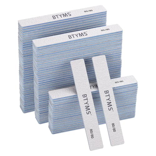100 Count 80/80 Grit Rectangle Nail Files Reusable Coarse Nail File Double Sided Emery Boards Manicure Tools for Acrylic Nails - size: 80/80 Grit(100 Count)