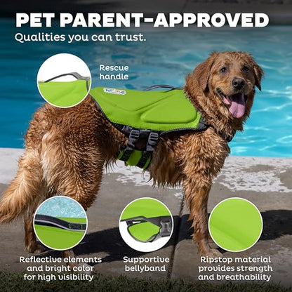 Outward Hound Dawson Swim Green Dog Life Jacket, Small - color: Green, size: Small (Chest Girth: 16"-20")