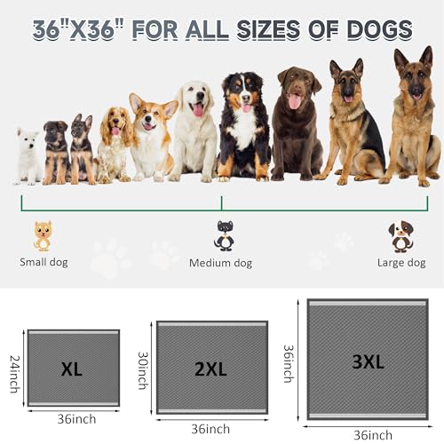36"x36" Activated Charcoal Pee Pads for Dogs , 32 Count, Extra Large, Super Absorbent, Leakproof and Odor Resistant, Disposable Puppy Pads, Pet Training Pads, Potty Pads - size: 36"x36"