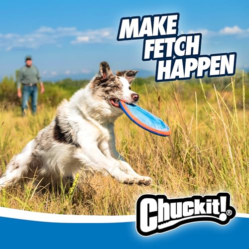 Chuckit! Max Glow Paraflight Flying Disc Dog Toy - Water Floating Flyer - Durable Nylon Construction with Soft Rubber Edges - For Medium and Large Dogs - Size Large - 9.75" L x 9.75" W - Pack of 1 - color: Green/Max Glow, size: Large
