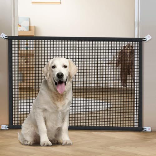 2-Pack Dog Gate for Stairs Pet Gates for The House: Dogs Screen Mesh Gate for Doorways Stairways Indoor Safety 29 inches Tall, 38 inch Wide - size: 29"Hx38"W(Pack of 2)