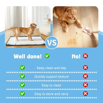 Pee Pad Holder for Dogs, 24" x 24" Non-Slip Silicone Dog Puppy Pad Holder, No Spill Raised Lip High Edge,Portable, Magnetic fixation，Leak-Proof Mat Holder, Square Potty Trays for Home Floor Protection - size: 24*24