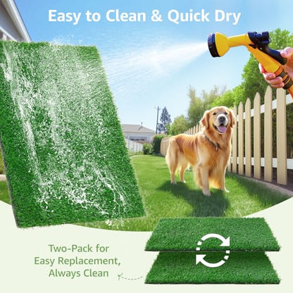 LOOBANI Dog Grass Pee Pads, Artificial Dog Grass Pads for Potty Tray, Fake Grass for Dogs to Pee On, Outdoor Indoor Pee Grass for Dog Potty(14*18 inch) - size: 14*18 inch