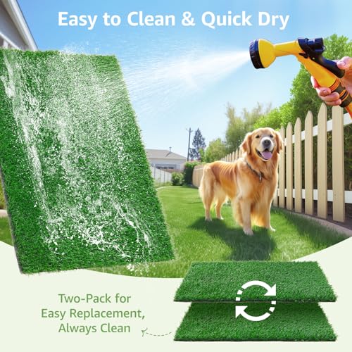 LOOBANI Dog Grass Pee Pads, Artificial Dog Grass Pads for Potty Tray, Fake Grass for Dogs to Pee On, Outdoor Indoor Pee Grass for Dog Potty (18*28 inch) - size: 18*28 inch