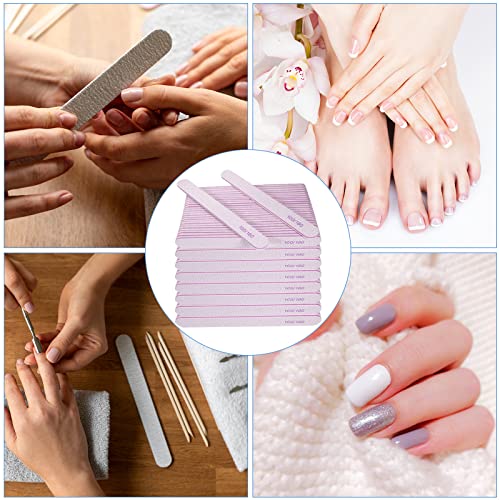 Nail File (200 Pcs), Bulk Emery Board Nail Files for Acrylic Nails and Natural Nails, 100/180 Grit Double Sided Emory Boards for Gel Nail Professional Reusable Washable Manicure Pedicure Kit Set Gray - size: 200 Pcs Rectangle 100/180 Grit