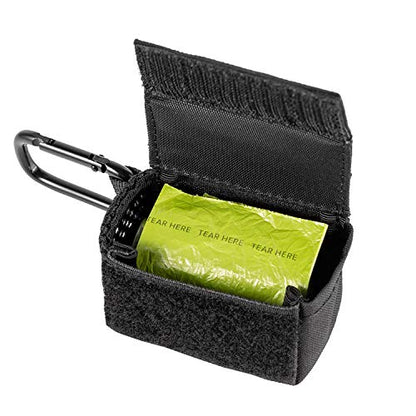 OneTigris Waste Bag Dispenser Mini Pouch Holder for Dog Cat Poop Bag & Baby Diaper Bag (Black)