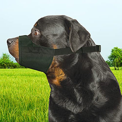 Four Paws Walk-About Quick-Fit Adjustable Dog Muzzle for Large Dogs, Washable & Breathable, Black, 1 Count - size: 4-Large Regular Snout