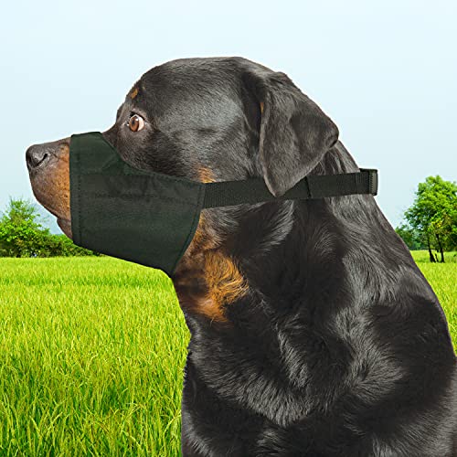 Four Paws Walk-About Quick-Fit Adjustable Dog Muzzle for Large Dogs, Washable & Breathable, Black, 1 Count - size: 4-Large Regular Snout