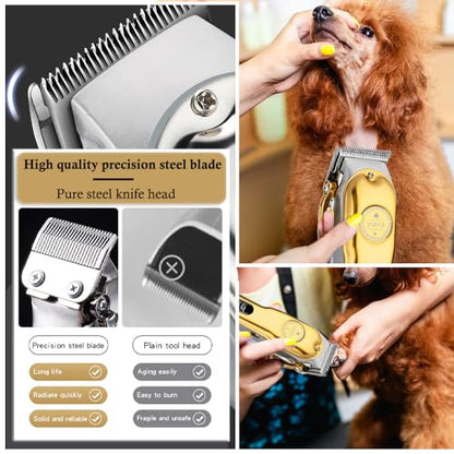 yucca Dog Grooming Clippers for Thick Heavy Coats, Cordless Animal Clippers Professional, Rechargeable Low Noise Clippers, Thick Fur Clippers with Metal Blade for Pets Dogs Cats - size: DGC-1