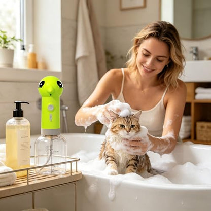 Electric Foaming Shampoo Dispenser for Dog and Cat, Dog Soap Dispenser - 2-in-1 Dog Soap Holder, Rechargeable Soap Dispenser, Foamer for Pet Bathing, Bathroom, Kitchen Sink (Dinosaur, 1pc) - color: Dinosaur