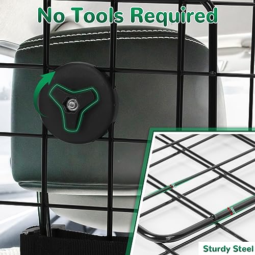HAITRAL Universal-Fit Barrier,Adjustable Dog Barrier for SUVs,Cars,Trucks,Heavy-Duty Wire Mesh Guard Pet Divider,Back Seat Dog Separator Gate for Cargo Area,Safety Car Travel Accessories