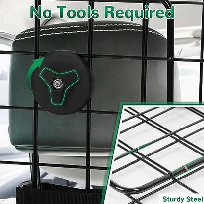 HAITRAL Universal-Fit Barrier,Adjustable Dog Barrier for SUVs,Cars,Trucks,Heavy-Duty Wire Mesh Guard Pet Divider,Back Seat Dog Separator Gate for Cargo Area,Safety Car Travel Accessories