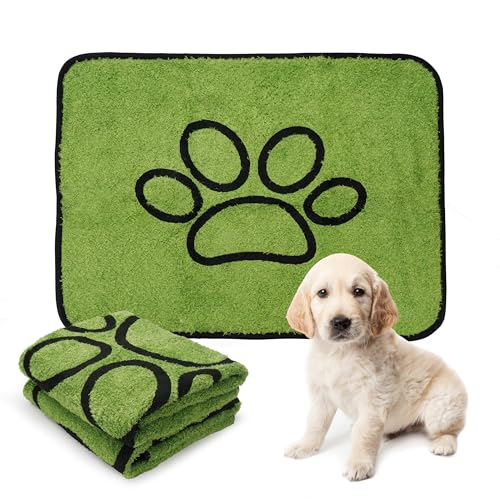 PatiencET Washable Pee Pads for Dogs, 18"x 24" Super Absorbent Reusable Puppy Pads for Pet Training, Housebreaking and Incontinence, 2 Pack Puppy Potty Pads with Leakproof Non-Slip Bottom - color: Green Paw, size: 18" x 24"