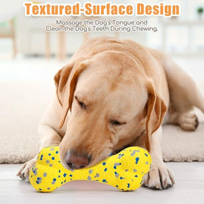 Moonorange 2Pcs Upgrade Bone Dog Balls+Rugby Dogs Toys for Aggressive Chewers, Indestructible Tennis Balls for Dogs (Yellow) - color: Yellow-Bone+Rugby-2Pcs