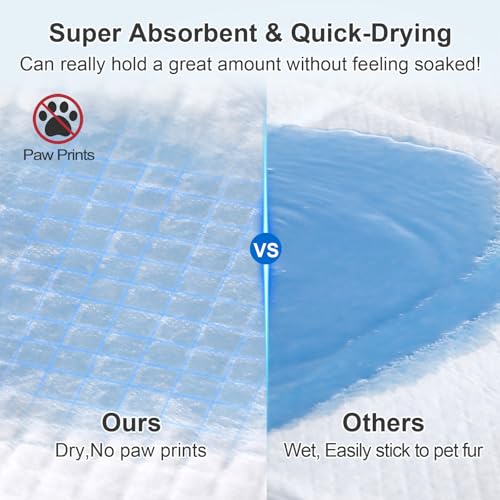 Upgraded 4XL 36"x36" 6 Layers Dog Pee Pads, 100 CountsUltra Absorbent Pee Pads, Absorb up to 12 Cups, Leak-Proof & Quick Dry Puppy Pads for Puppy,Surgery, Older,Cats, Rabbits,100pcs - size: 36"x36" Blue(100counts)