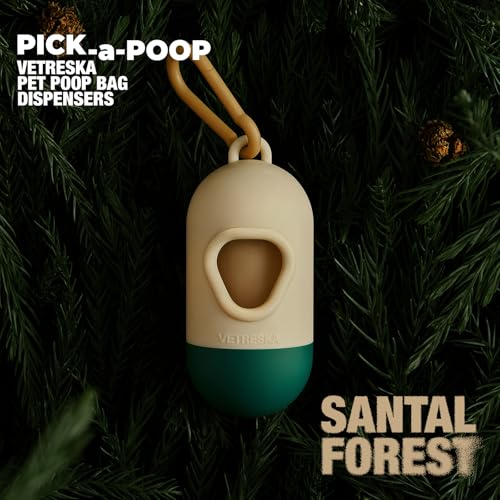VETRESKA Dog Poop Bag with Dispenser, Leak Proof and Extra Thick Pet Waste Bags for Dog Walking and Cat Litter, Sandalwood & Almond Scented, 105 Count - size: 1 Count (Pack of 105), style: Santal Forest