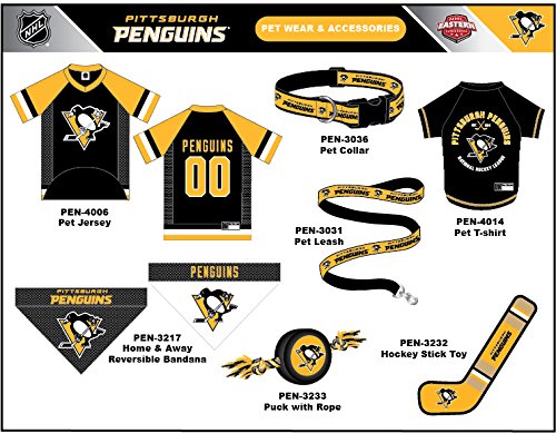 NHL Pittsburgh Penguins Tee Shirt for Dogs & Cats, X-Small. - Are You A Hockey Fan? Let Your Pet Be An NHL Fan Too! - color: Pittsburgh Penguins, size: X-Small