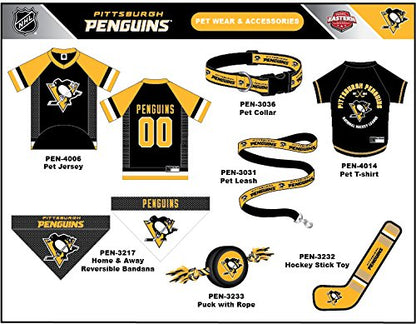 NHL Pittsburgh Penguins Tee Shirt for Dogs & Cats, X-Small. - Are You A Hockey Fan? Let Your Pet Be An NHL Fan Too! - color: Pittsburgh Penguins, size: X-Small