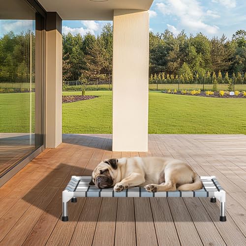 Caghash Elevated Outdoor Raised Dog Bed Outdoor Dogs Bed Lifted Pet Bed Dog Cot for Medium Pet Taste Life, Start with A Pet Bed 34'' x 20'' x 6.5'' - size: Standard - Medium Minus