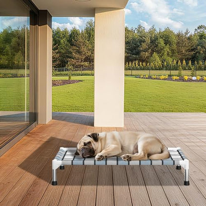 Caghash Elevated Outdoor Raised Dog Bed Outdoor Dogs Bed Lifted Pet Bed Dog Cot for Medium Pet Taste Life, Start with A Pet Bed 34'' x 20'' x 6.5'' - size: Standard - Medium Minus