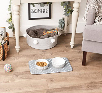 Bone Dry Machine Washable, Ultra Absorbent Pet Mat, 10x18, Gray Trellis Print - color: Gray Trellis Print, size: 10"L x 18"W