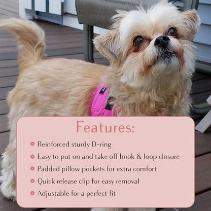 No Pull Dog Harness for Small, Medium & Large Dogs – Soft Padded, Adjustable Step-in Pet Vest with Leash Clips, Reflective Straps & Control Handle - color: Red, size: XS (Chest 13"-14.5")