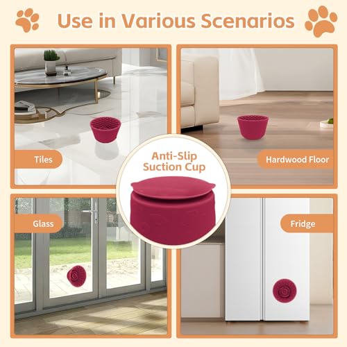 Dog Lick Bowl,Anxiety Relief Non-Slip Silicone Treat Bowl,Durable Anti-Choking Long-Lasting Enrichment Slow Feeder Licking Mat for Small Medium Large Breed,Freezable BPA Free Silicone Dishwasher Safe - color: Red, size: S-M