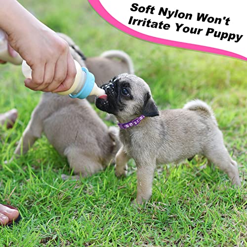 BOUMUSOE 18 Pcs Puppy Collars for Litter Adjustable Puppy Whelping Collars Soft Nylon Puppy ID Collars with Safety Quick Release Buckle for Small Medium Dogs( 19-32cm )