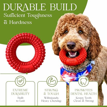 Dog Chew Toys for Aggressive Chewers - Chew Ring Interactive Medium Large Dog Puzzle Toys, Dog Chew Enrichment Toys for Boredom and Brain Stimulating Game Keeps Them Engaged